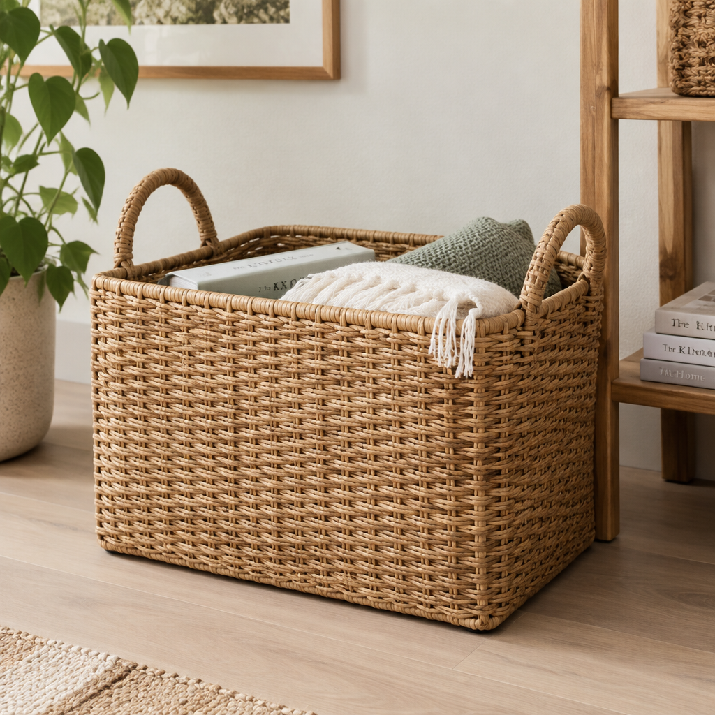 Woven Rattan Storage Basket