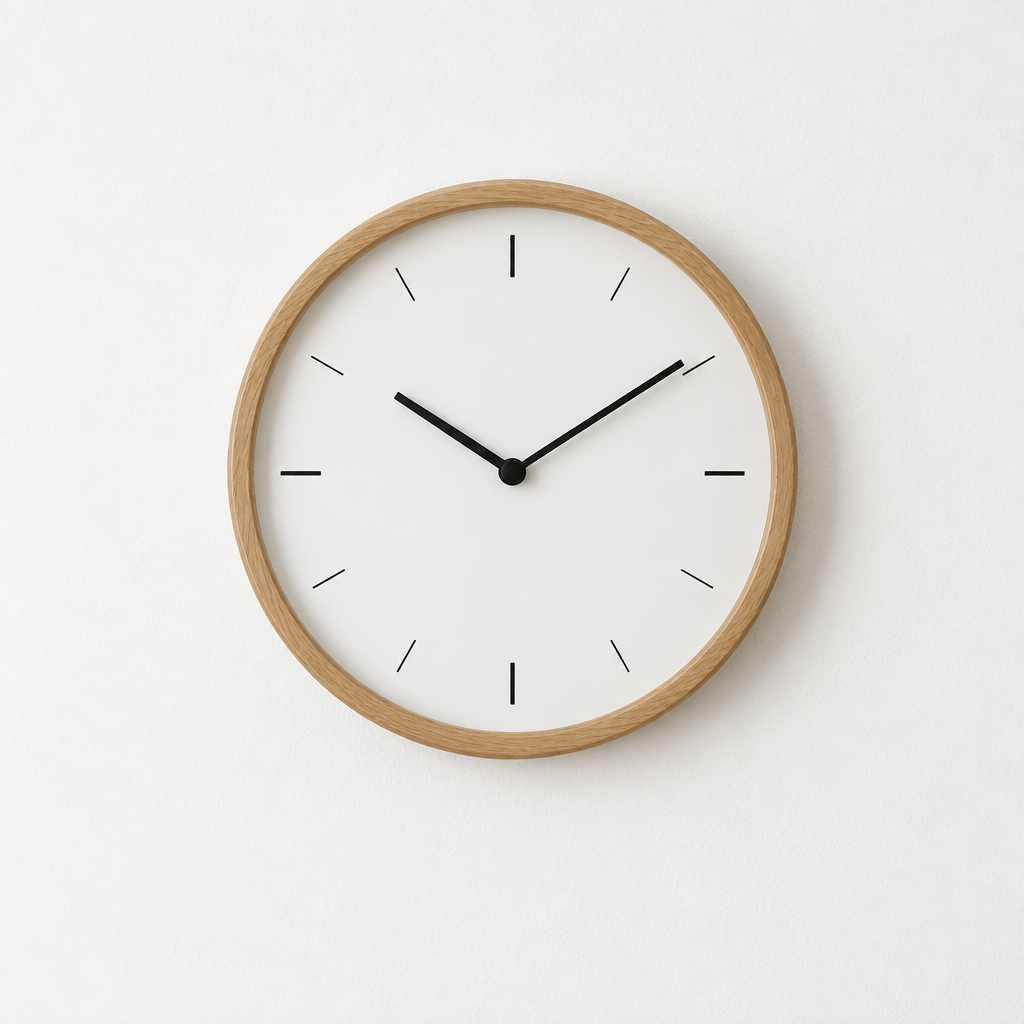 Minimalist Wooden Wall Clock